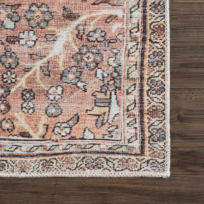 Urpi Rose & Brown Washable Area Rug - Clearance