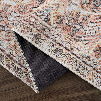 Urpi Rose & Brown Washable Area Rug - Clearance