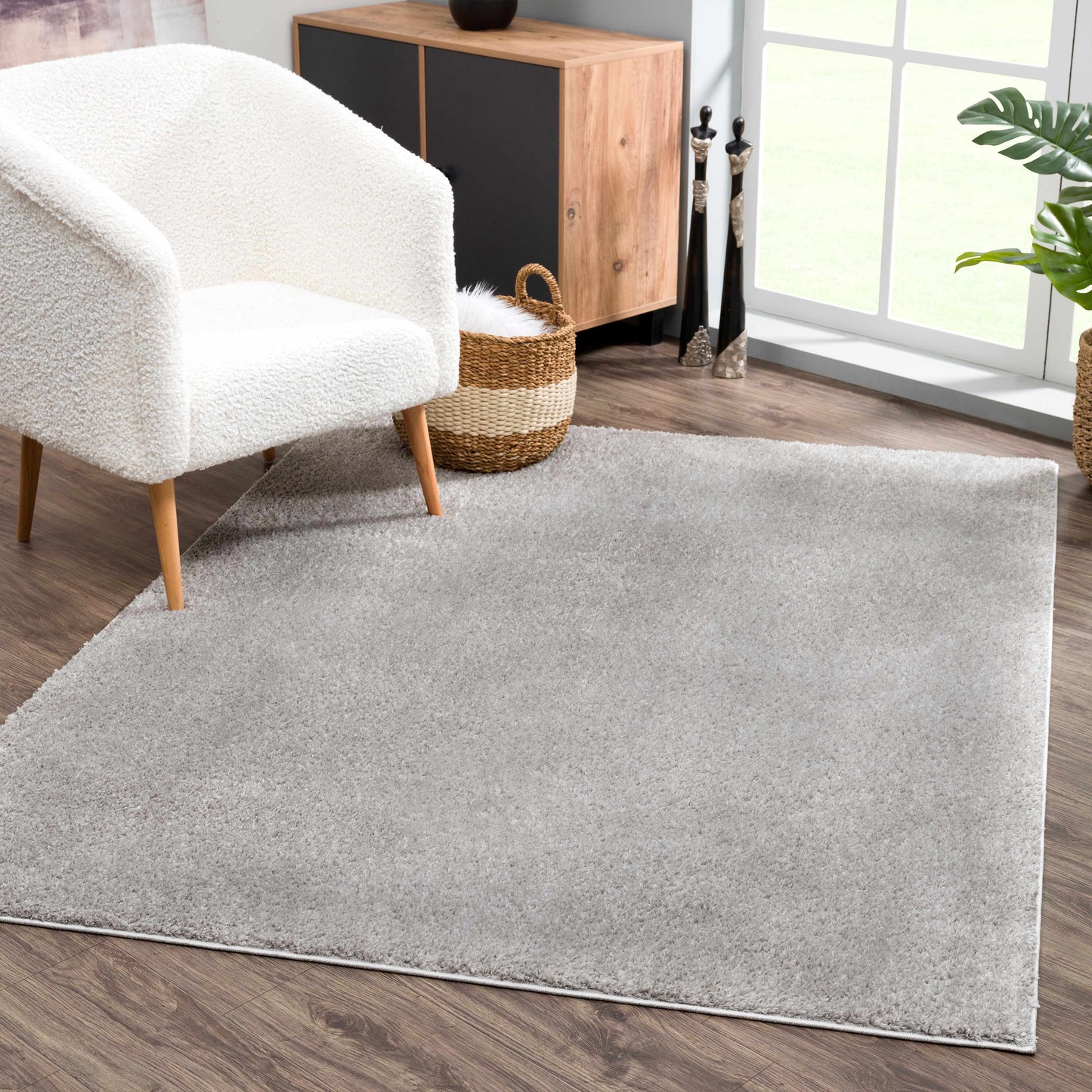 Judy Light Gray Washable Area Rug