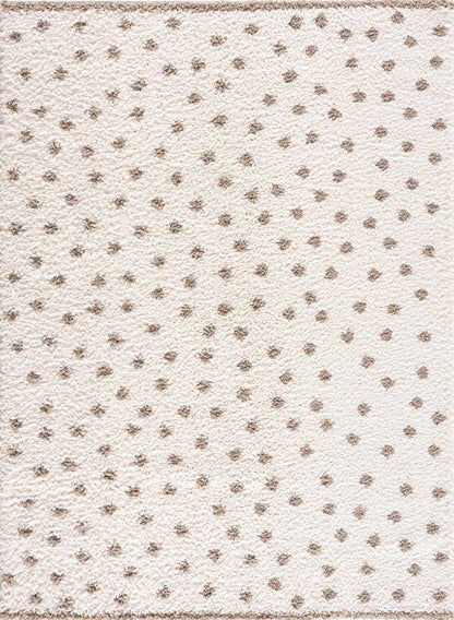 Chaia Dotted Cream & Brown Plush Rug