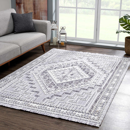 Alya Textured Medallion Fringe Rug - Limited Edition