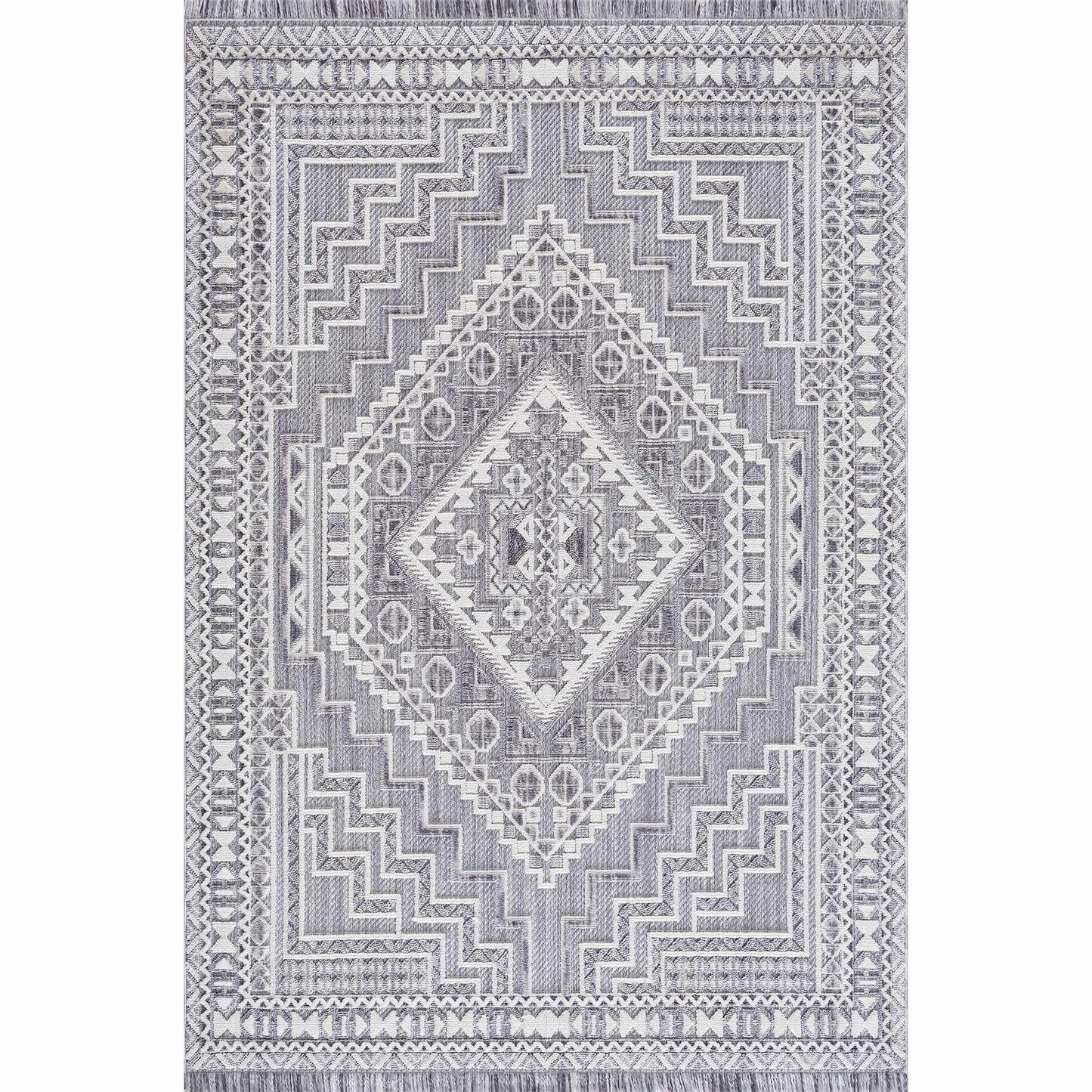 Alya Textured Medallion Fringe Rug - Limited Edition