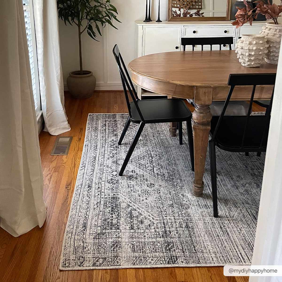 Barny Cream & Gray Washable Area Rug