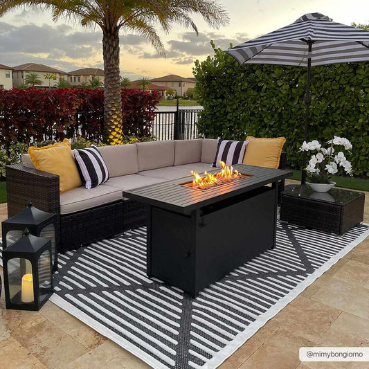 Anah Black Outdoor Rug