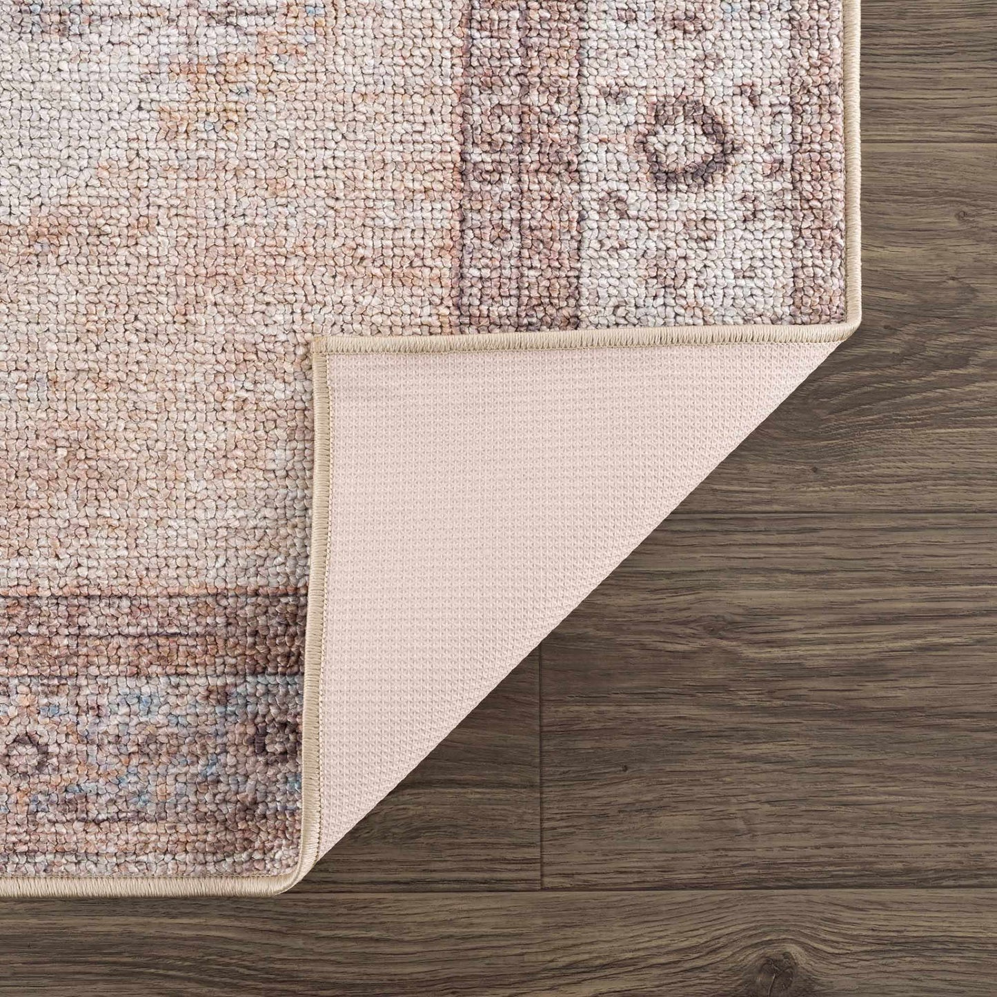 Analu Peach Washable Area Rug