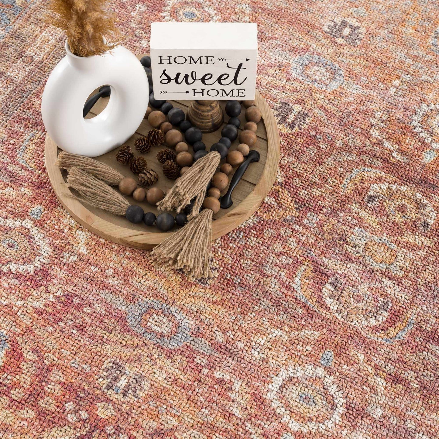 Anshu Peach Washable Area Rug - Clearance