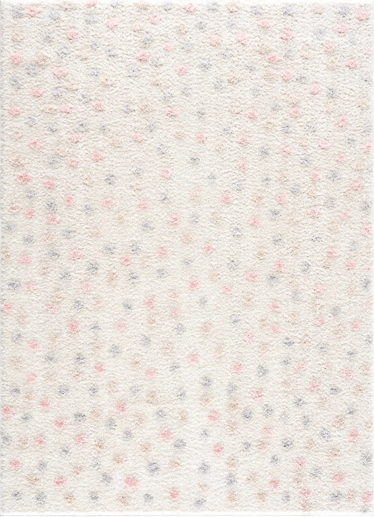 Cansu Pink & Cream Dotted Area Rug