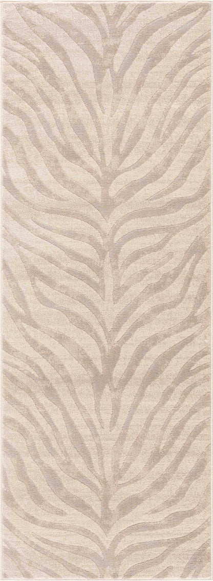 Beige Manteca Zebra Print Area Rug