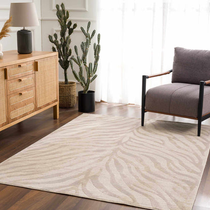 Beige Manteca Zebra Print Area Rug