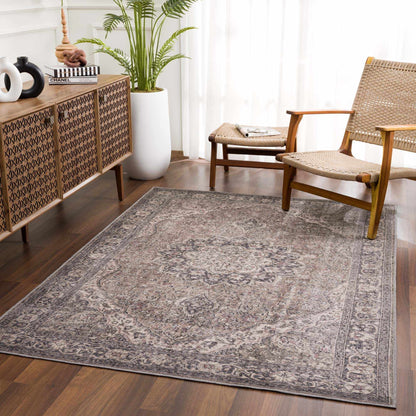 Alfombra lavable con medallón Greenpoint Dusty Sage