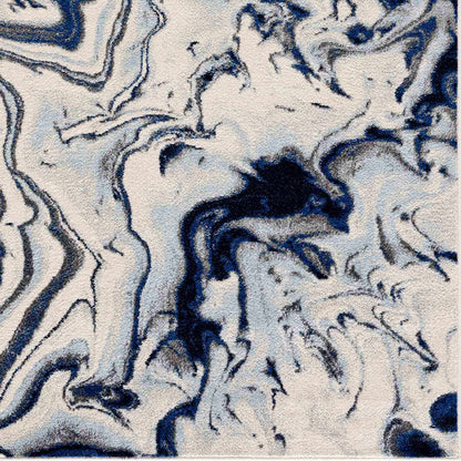 Glendon Cream Blue Marble Rug