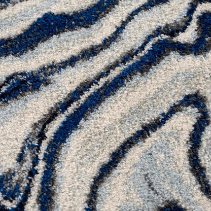 Alfombra Glendon de mármol azul crema