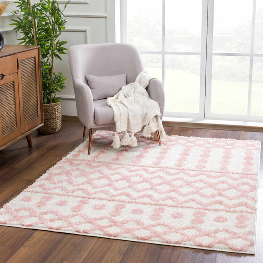 Darva Pink Plush Area Carpet