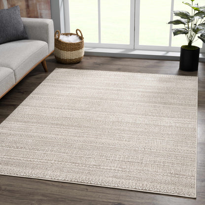 Nate Beige Tribal High Pile Carpet