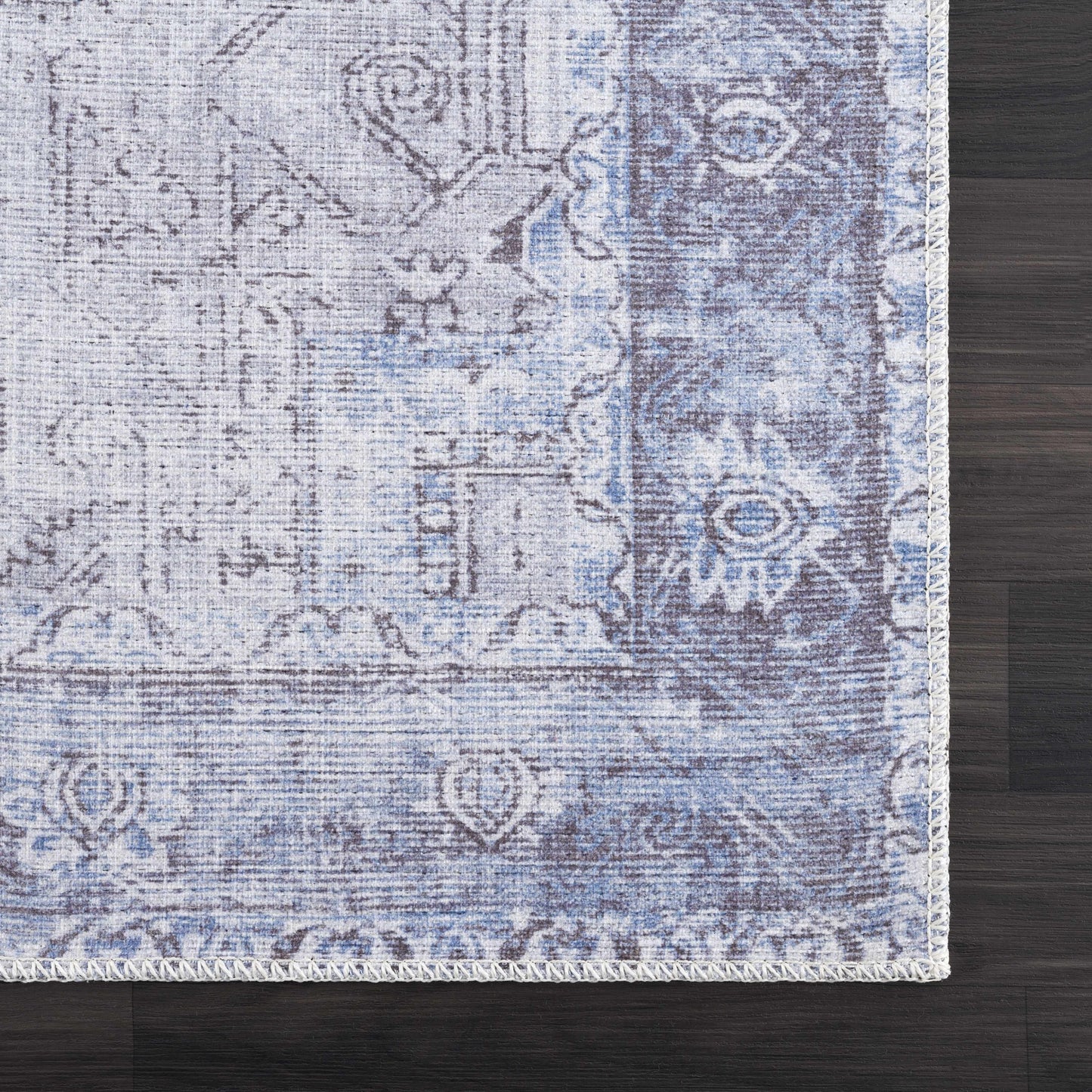 Rosman Blue Washable Area Rug - Clearance