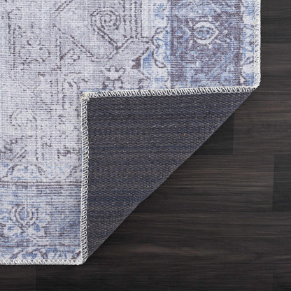 Rosman Blue Washable Area Rug - Clearance