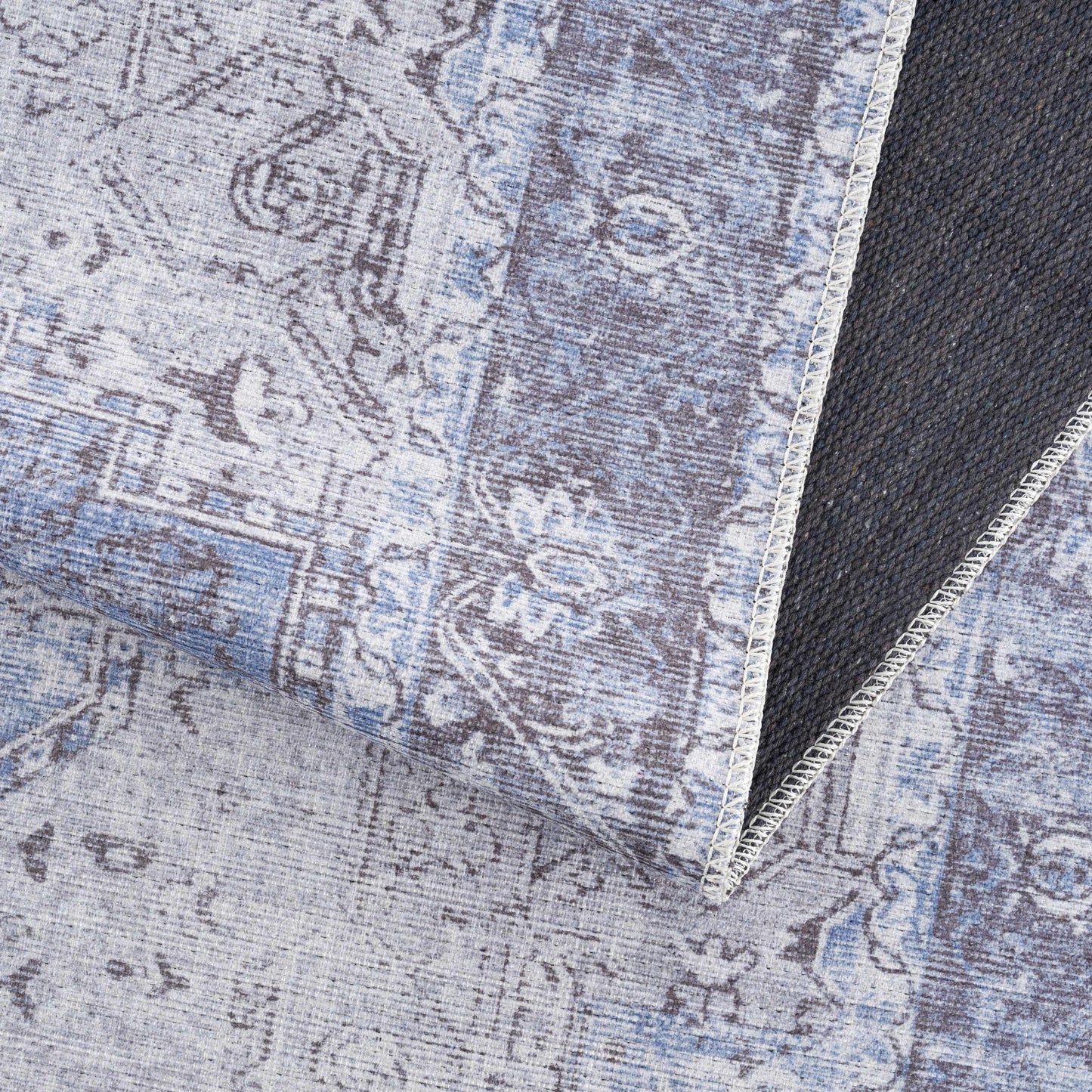 Rosman Blue Washable Area Rug - Clearance