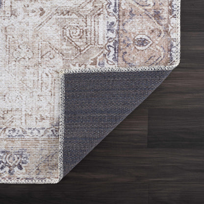 Beige Rosman Washable Area Rug - Clearance