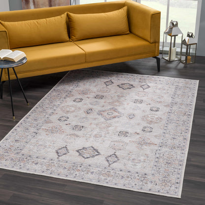 Beige Beckett Vintage Washable Area Rug - Clearance