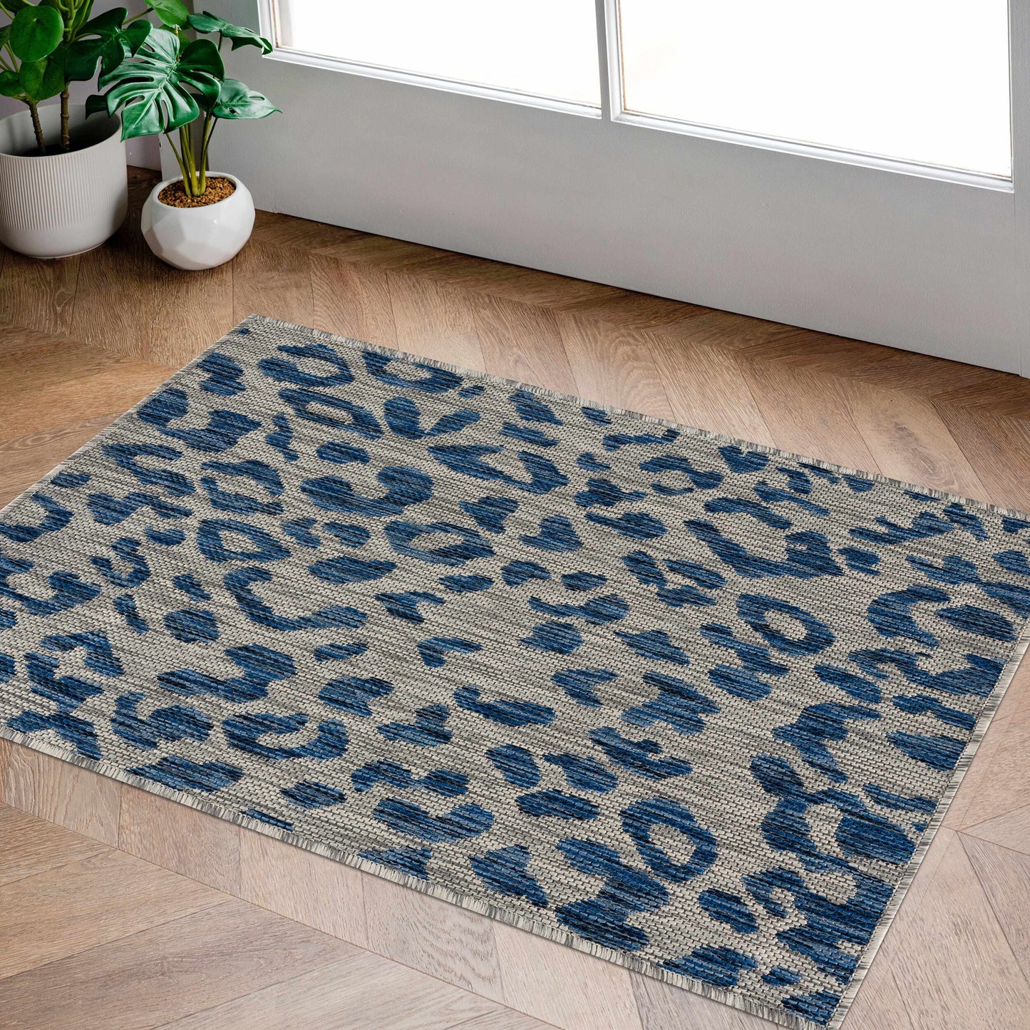 Skipsea Blue Leopard Performance Rug