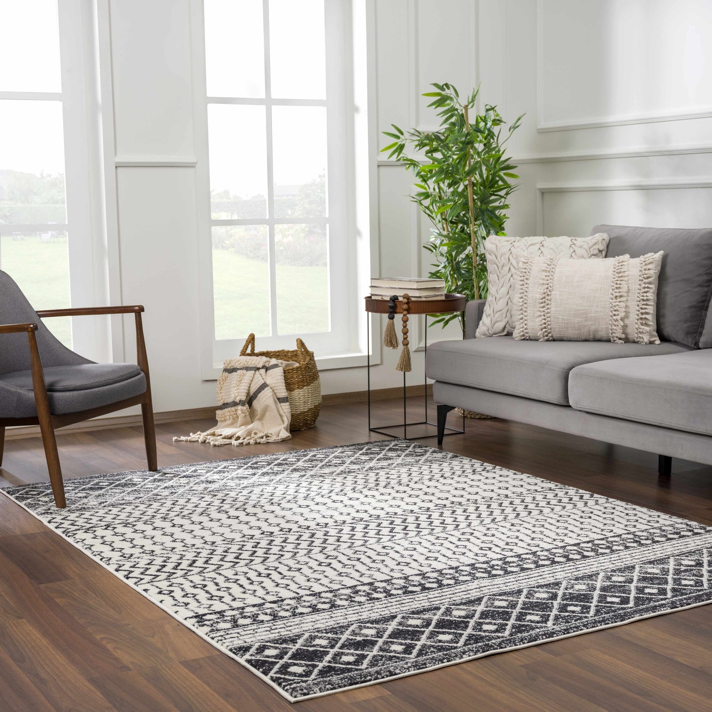 Constantin Black & White Area Rug - Clearance