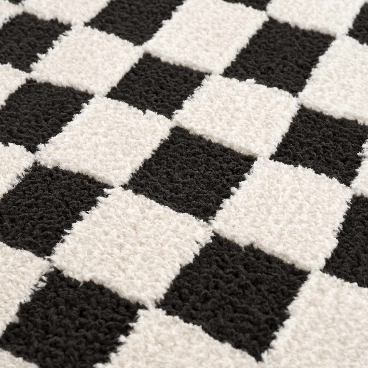 Lajos Black & White Checkered Area Rug