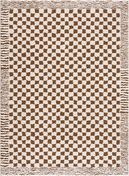 Leryn Brown&White Checkered Rug