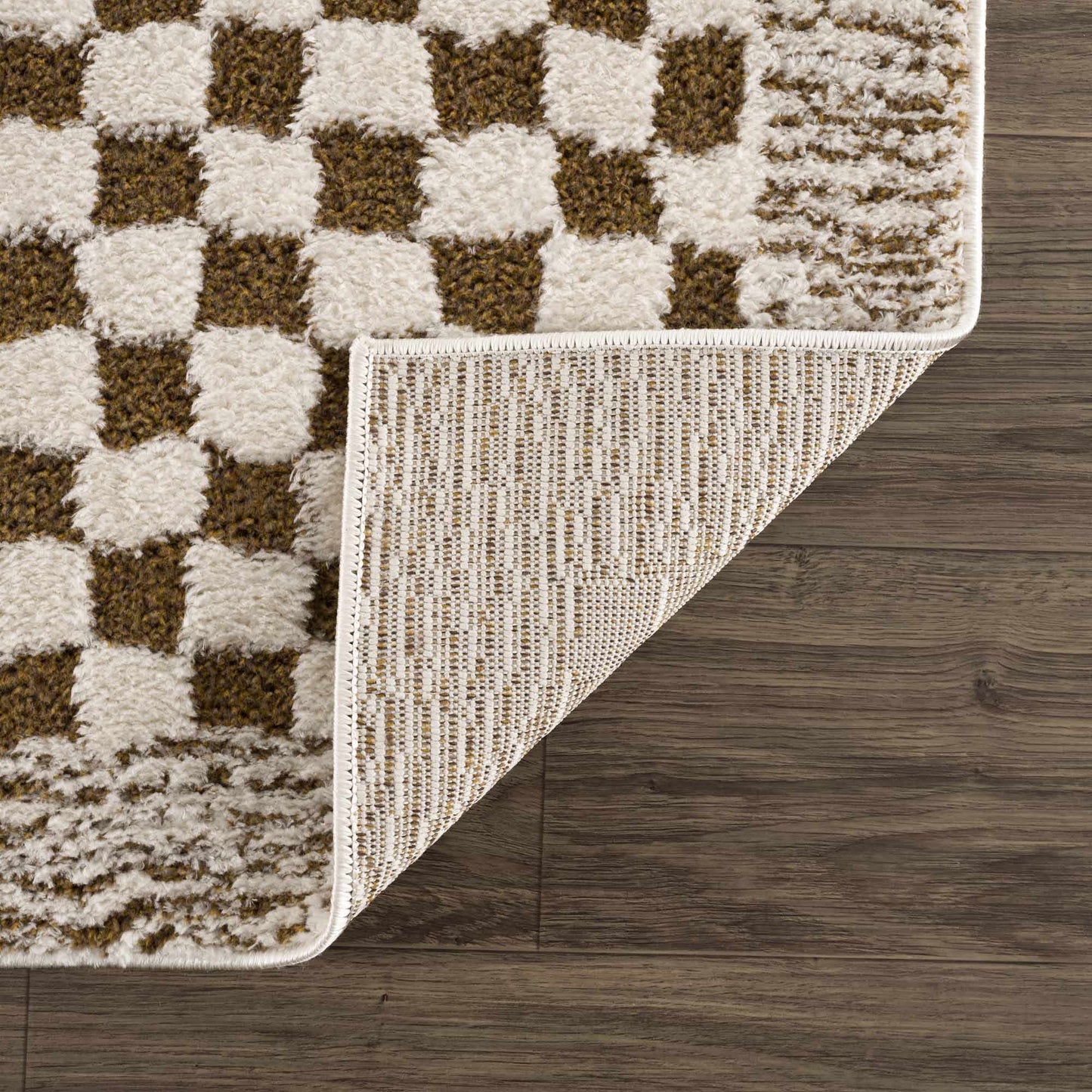 Leryn Brown&White Checkered Rug