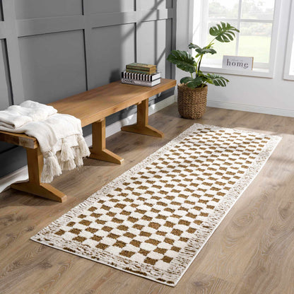 Leryn Brown&White Checkered Rug