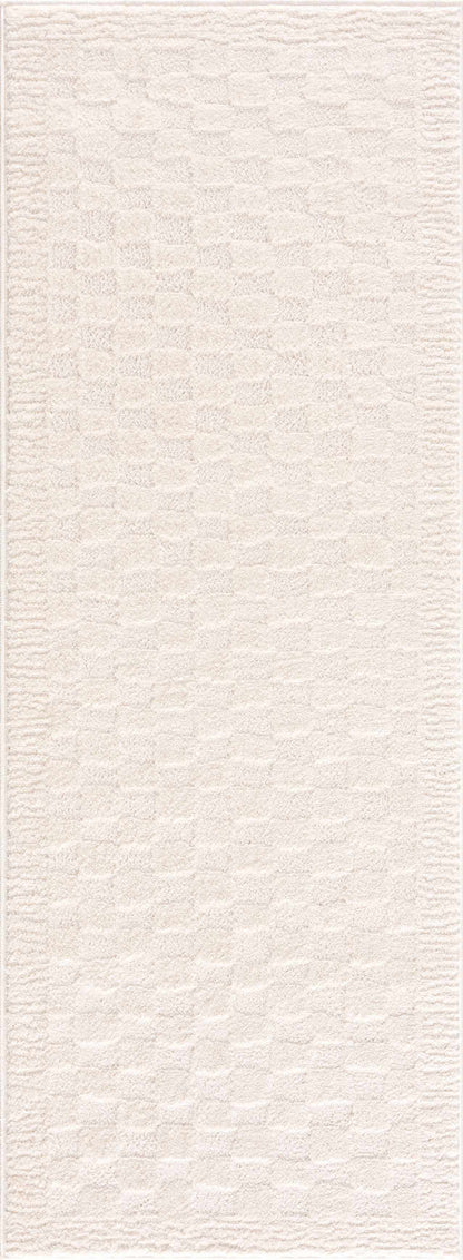 Leryn Ivory Checkered Area Rug