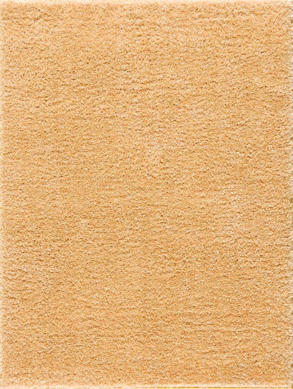 Faina Solid Gold Shag Rug Washable