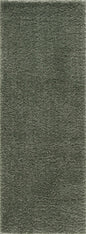 Faina Solid Green Shag Rug Washable