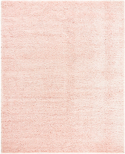 Faina Solid Pink Shag Rug Washable