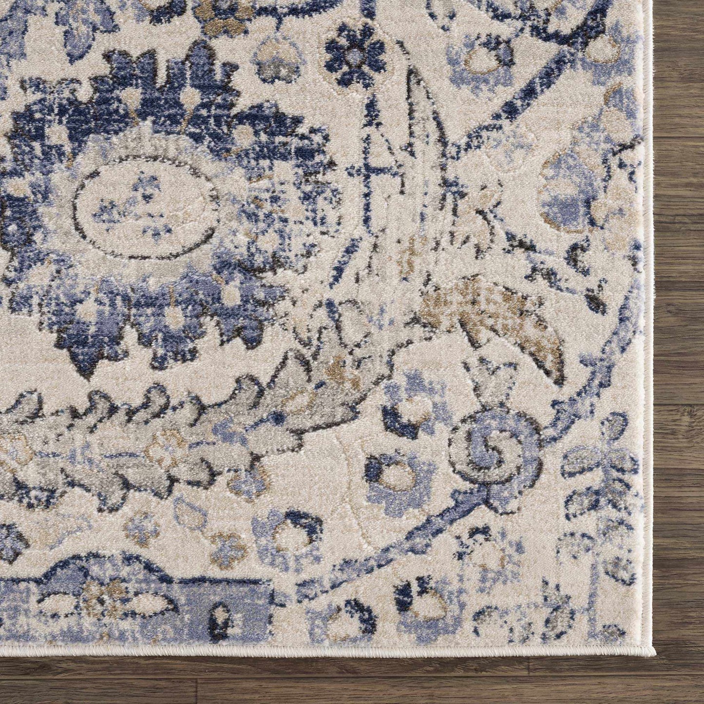 Georgiana Beige & Blue Area Rug