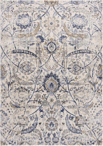 Georgiana Beige & Blue Area Rug