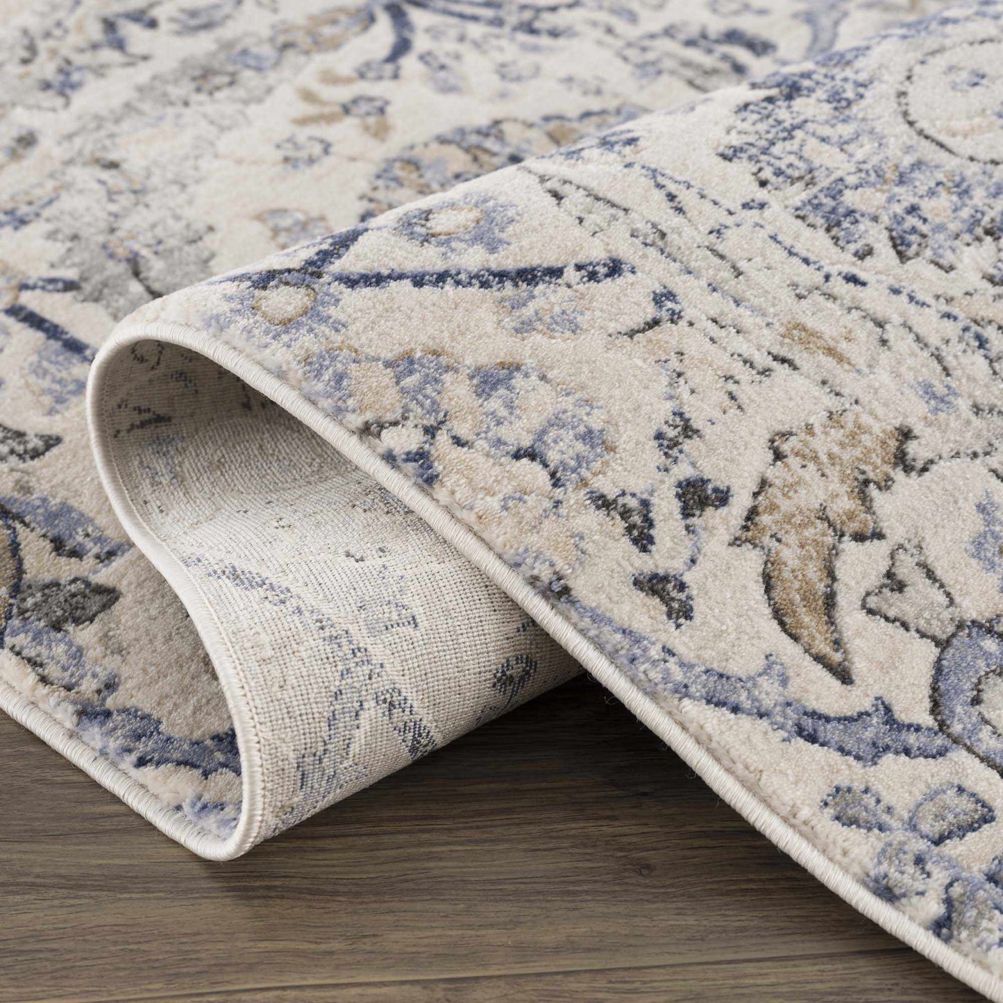 Georgiana Beige & Blue Area Rug