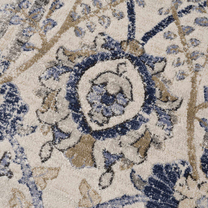 Georgiana Beige & Blue Area Rug