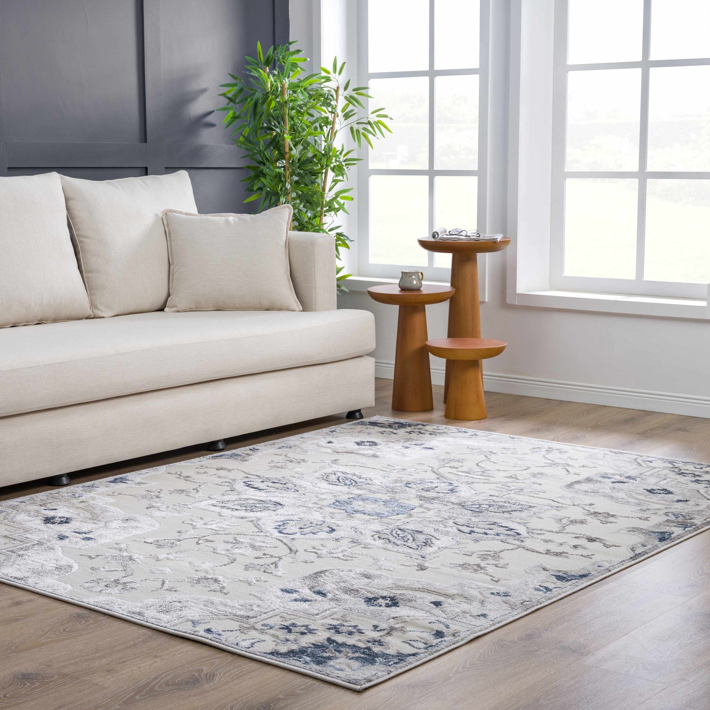 Calum Blue & Gray Area Rug - Clearance