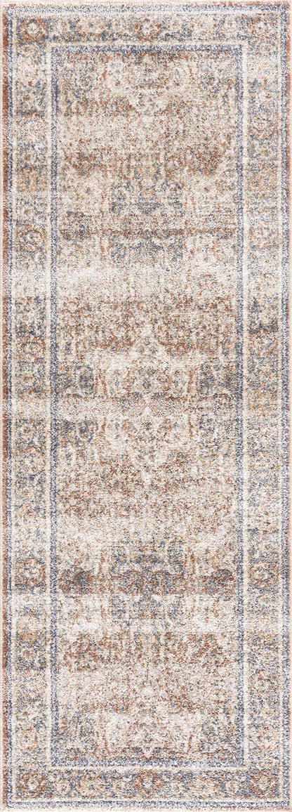 Arias Beige Blue Washable Area Rug