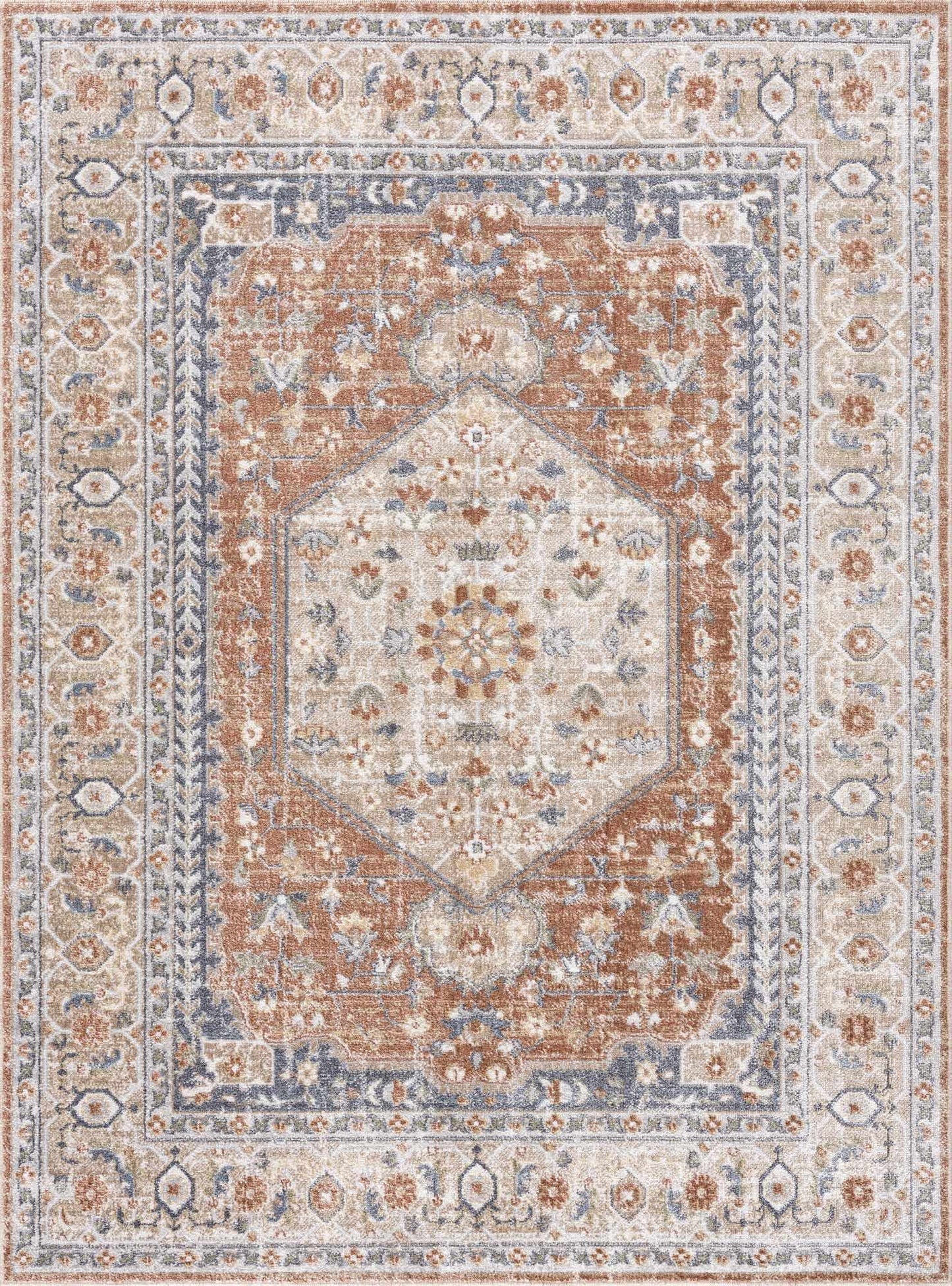 Gael Rust Washable Area Rug