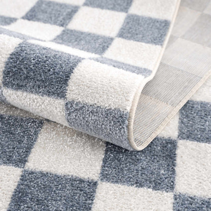 Brone Checkered Washable Area Rug