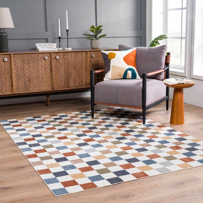 Alie Colorful Checkered Washable Rug