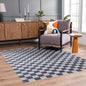 Alie Gray Checkered Washable Area Rug