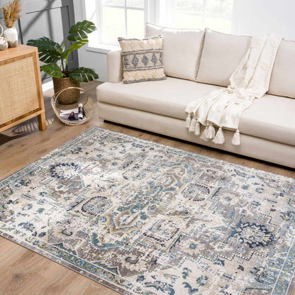 Cabacungan Gray & Blue Washable Area Rug