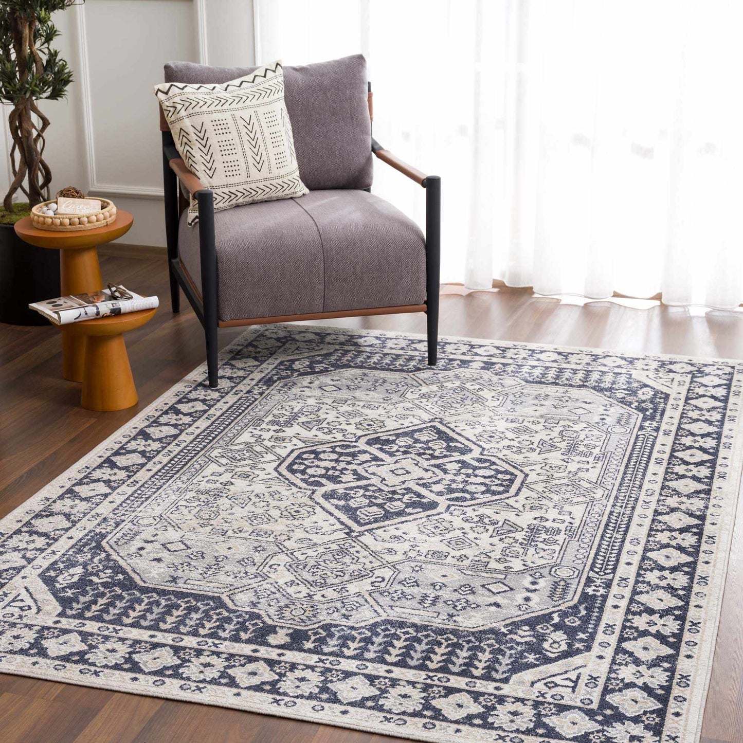 Cabacungan Cream & Gray Washable Area Rug