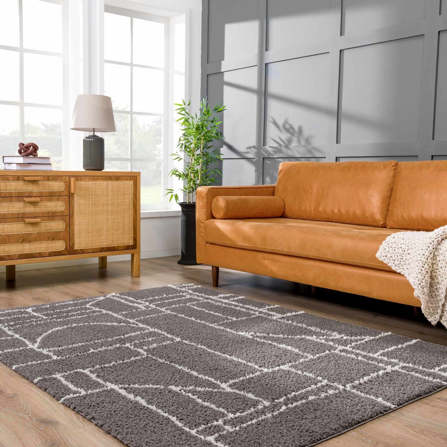 Andia Charcoal Area Rug - Clearance