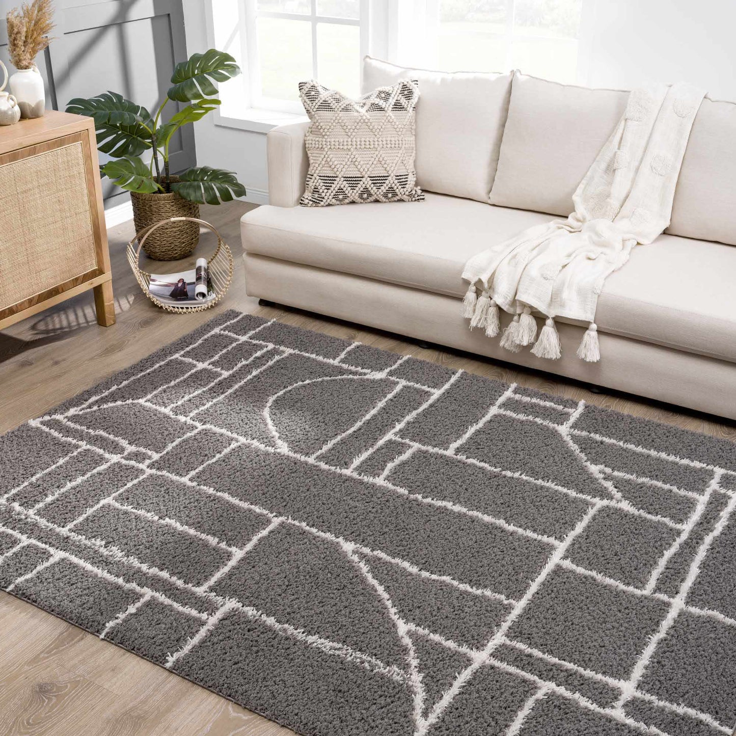 Andia Charcoal Area Rug - Clearance