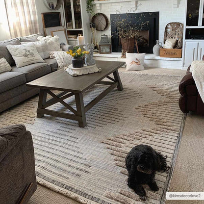 Maulawin Cream High-Low Area Rug