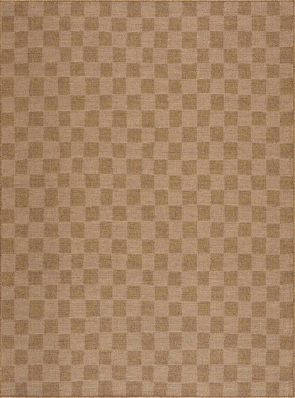 Kuval Checkered Brown Rug