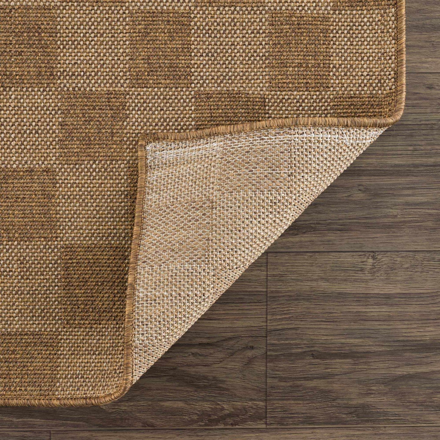 Kuval Checkered Brown Rug